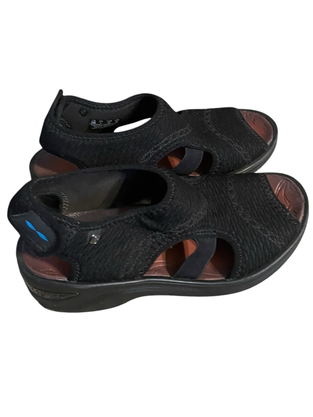 H8- Lifestride B Zees sz 8 Dream Comfort Women's Black Open-Toe Casual Sandals